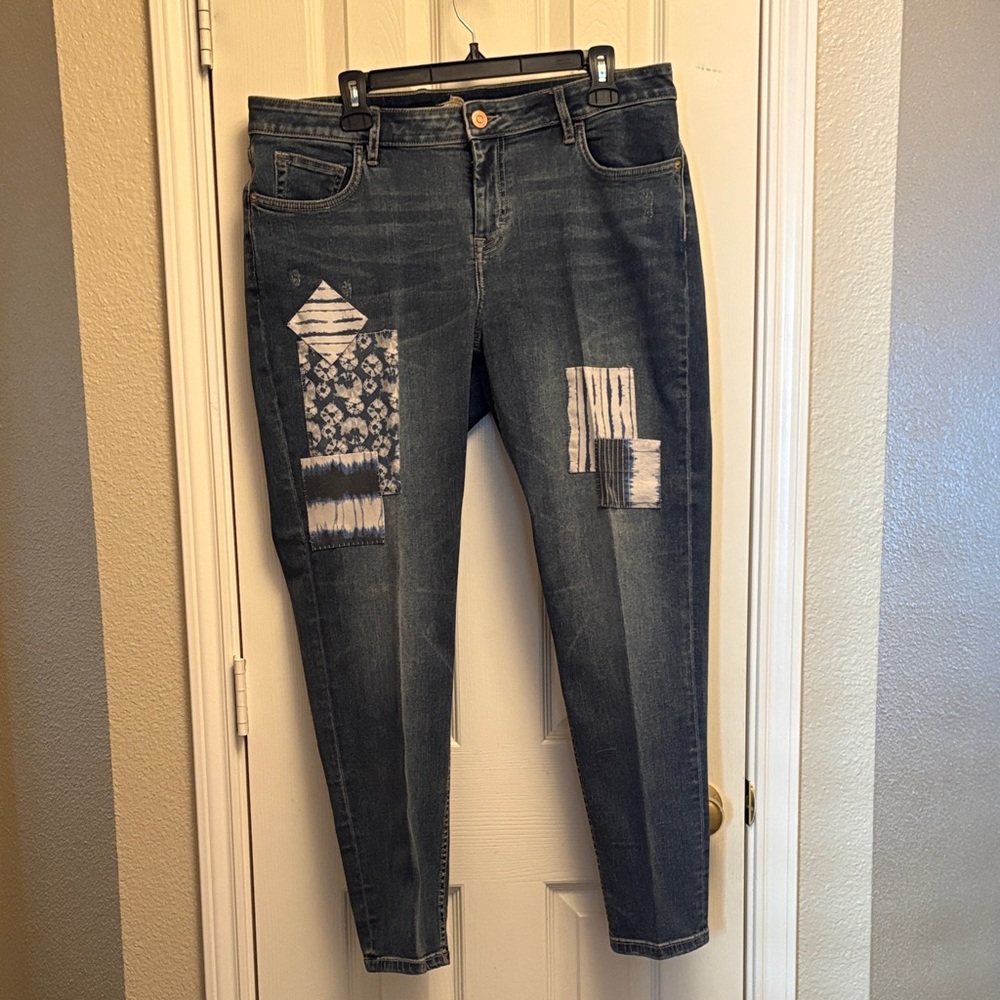 Tommy Bahama Blue Patchwork Skinny Jeans